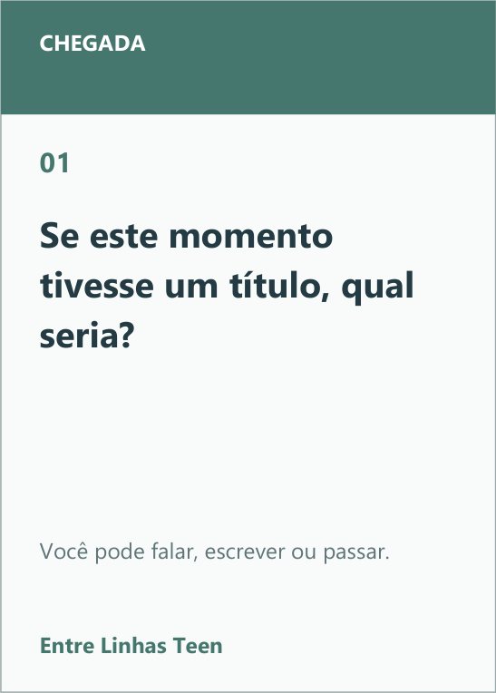 Carta 1 do Entre Linhas Teen