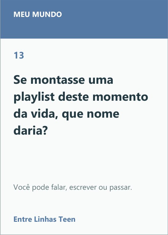 Carta 13 do Entre Linhas Teen