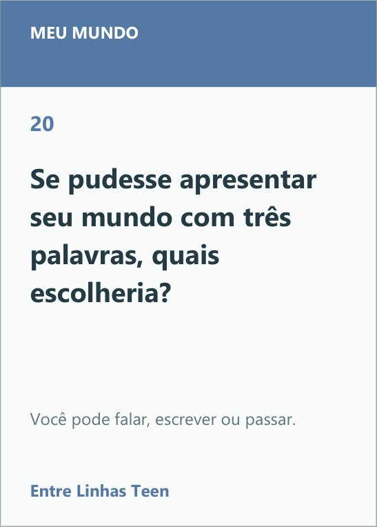 Carta 20 do Entre Linhas Teen