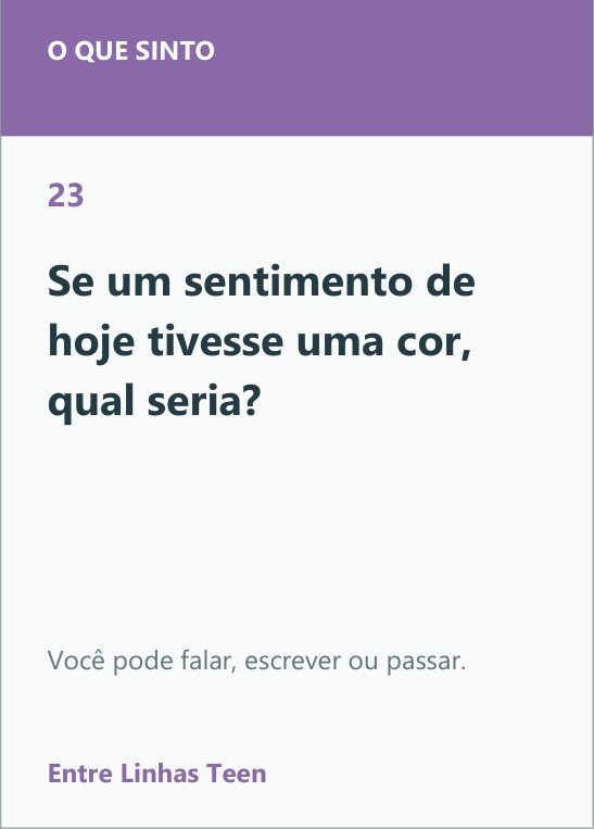 Carta 23 do Entre Linhas Teen