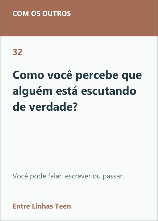 Carta 32 do Entre Linhas Teen