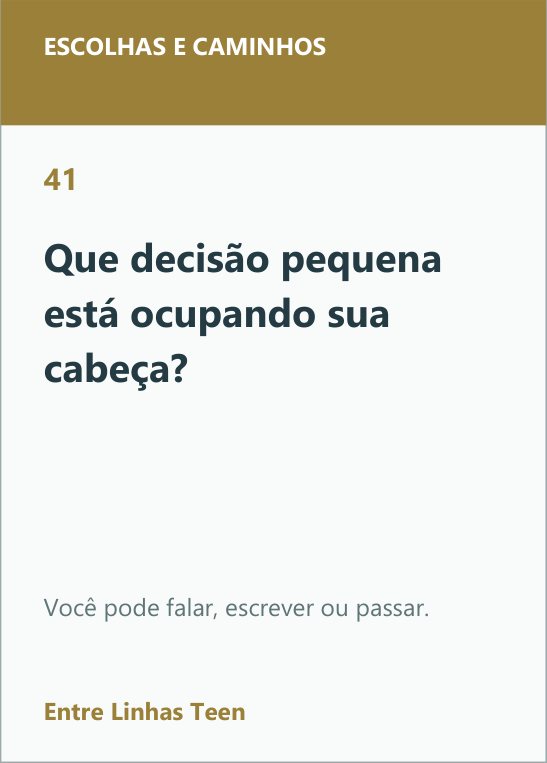 Carta 41 do Entre Linhas Teen