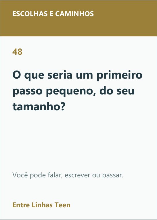 Carta 48 do Entre Linhas Teen
