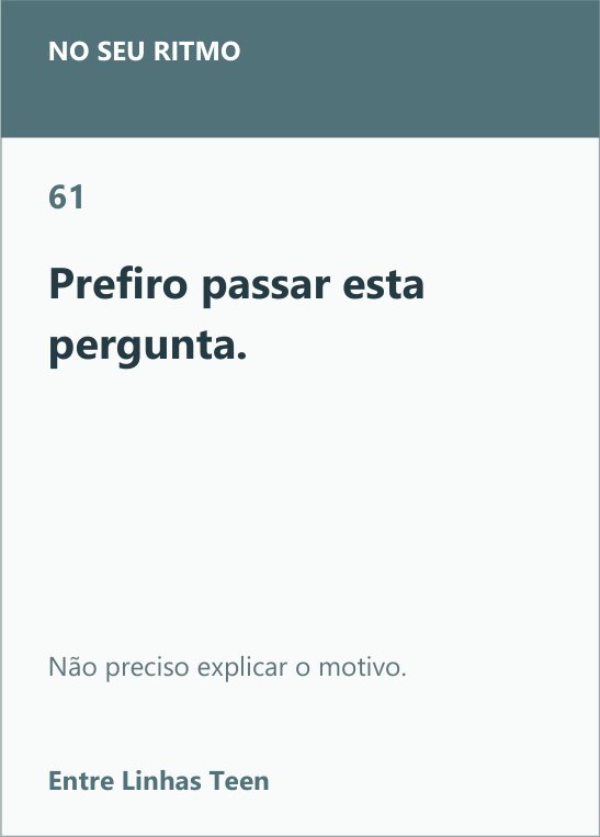 Carta 61 do Entre Linhas Teen