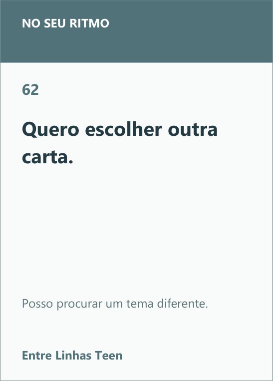 Carta 62 do Entre Linhas Teen