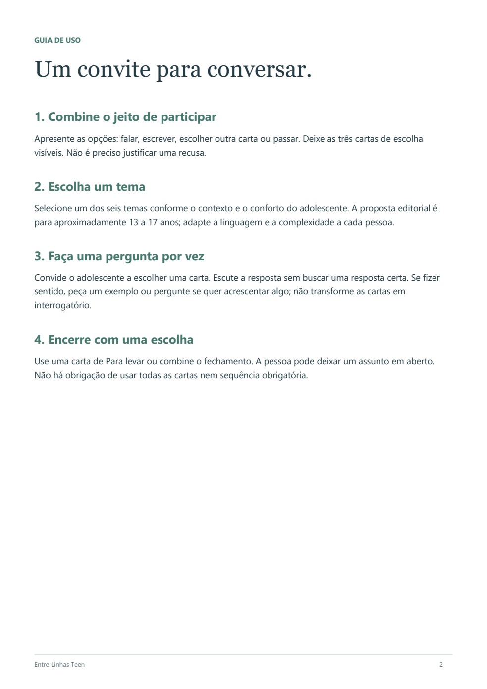 Guia de uso e impressão