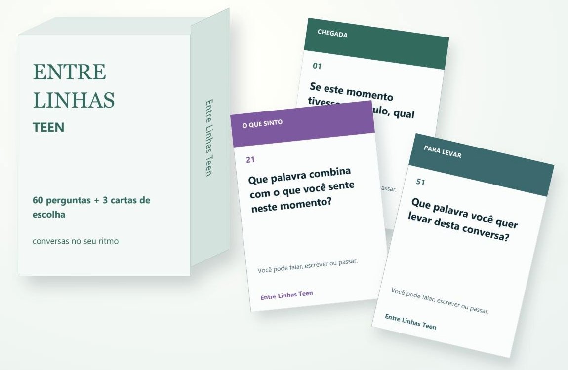 Caixa e cartas do Entre Linhas Teen